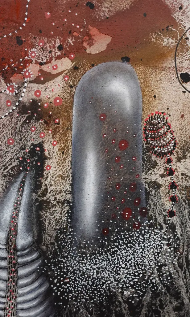 TMDI-010b, Transmission, Thiemoko Diarra, 2024, Earth Pigments on Paper, 42x29.7cm.webp