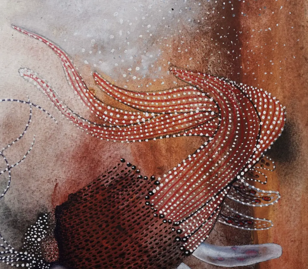 TMDI-012c, L'Éveil, Thiemoko Diarra, 2024, Earth Pigments on Paper, 24x32cm.webp
